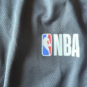 Black red white and blue NBA basketball shorts